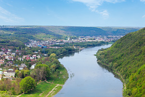 Dnister river and Zalischyky, a Nature Photo by YuriyB