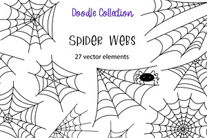 Spider Webs doodle clipart