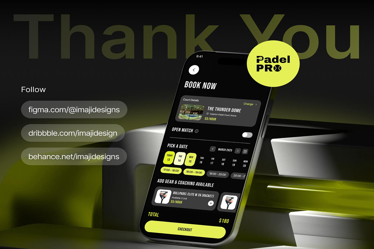 Padel Booking & Shopping App UI Kit, an UI Kit Template by Creative Perspective (Photo 6 of 6)