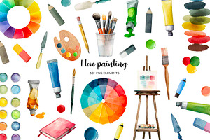 I love painting. Drawing equipments