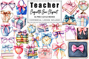 Teacher Coquette Bow Clipart, a Graphic by CitraGraphics (Thumbnail 1 of 4)