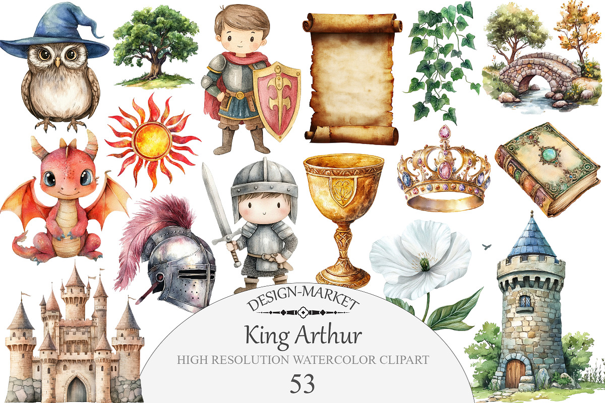 King Arthur Clipart, an Illustration by Design Market (Photo 1 of 5)
