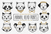 Animal Head Prints Set, an Animal Illustration by Chelovector (Thumbnail 1 of 4)