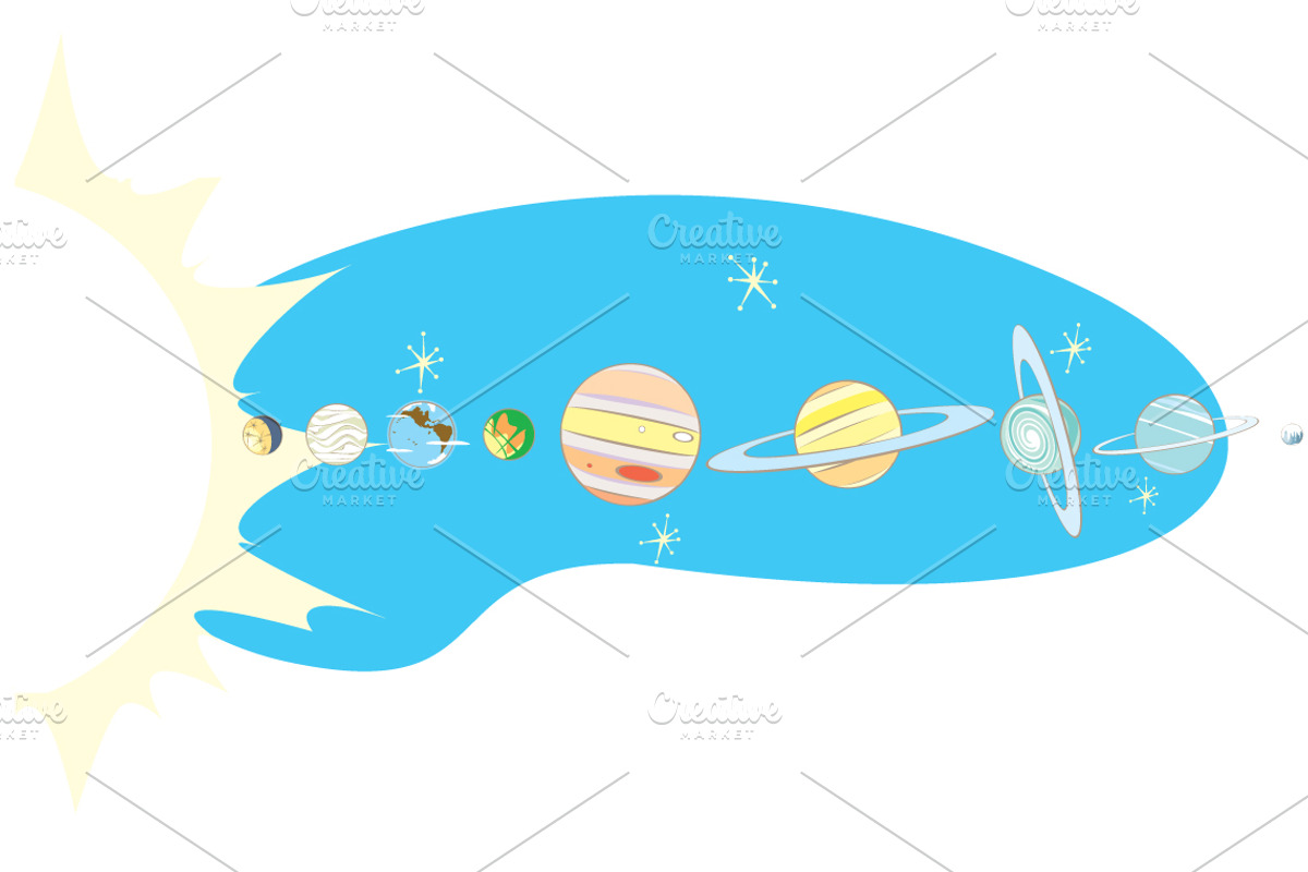 Retro Solar System, an Illustration by Xochicalco's Ruin