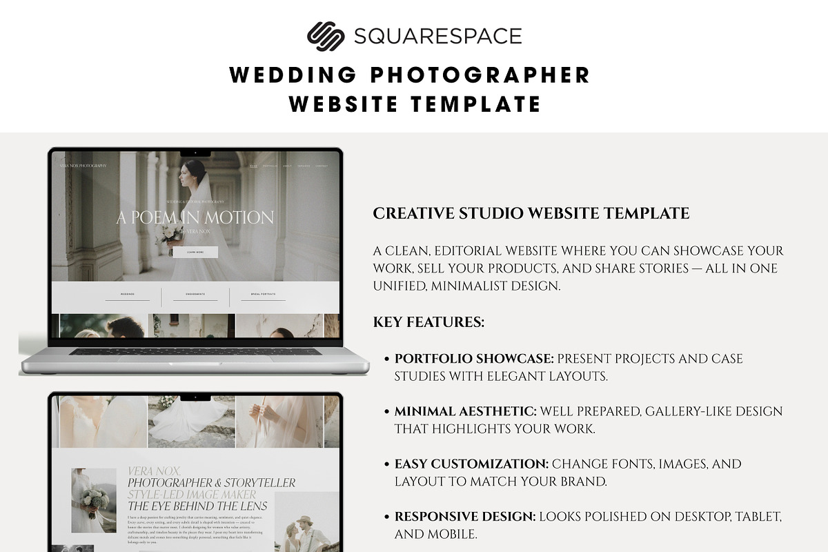 Squarespace Wedding Template, a Squarespace Template by Mockup Art Atelier (Photo 7 of 19)