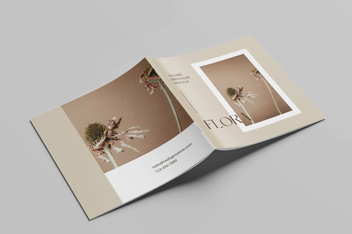 Square Brochure Mockup, a Books & Magazine Mockup by Tokobeta