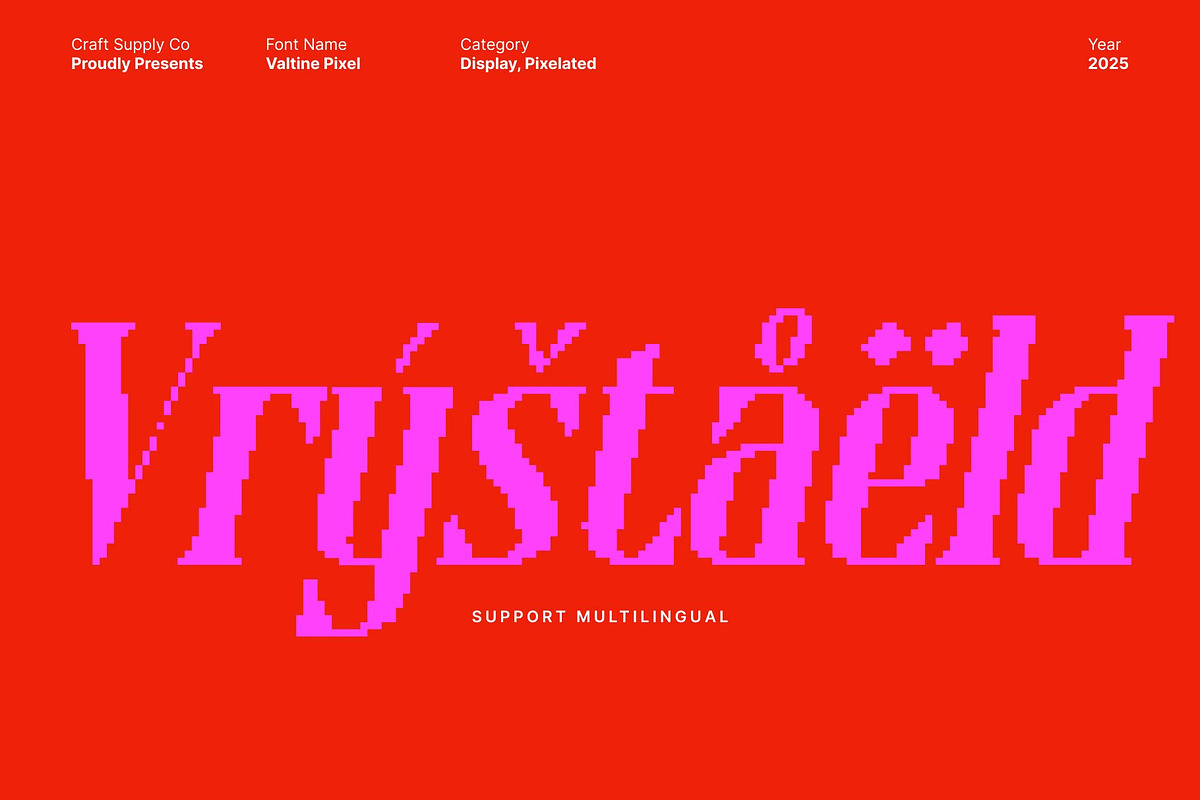 Valtine Pixel, a Serif Font by Craft Supply Co. (Photo 6 of 8)
