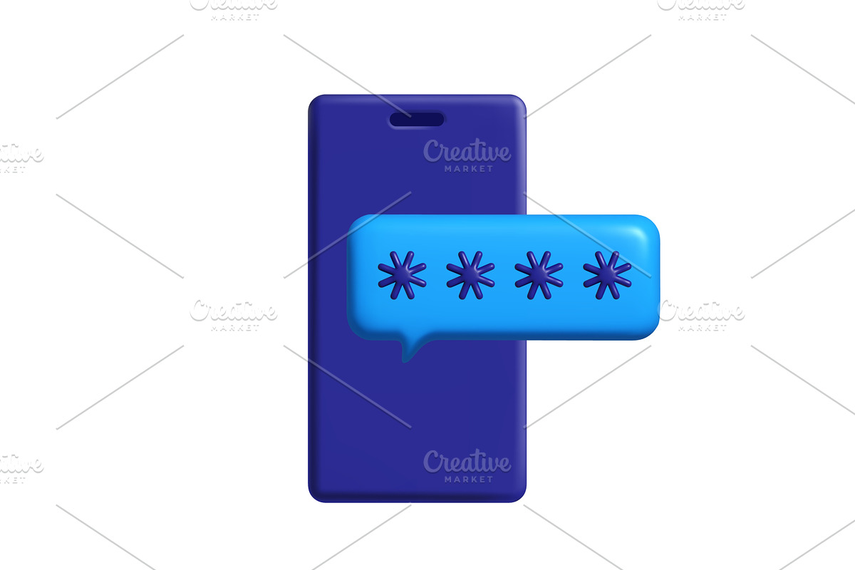 A blue speech bubble with asterisks, an Object Illustration by Woters little shop