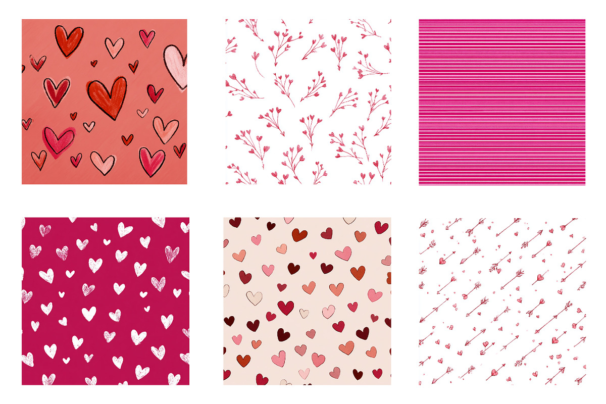 cute pink valentines day digital pap, an Illustration by CreationArt (Photo 5 of 5)