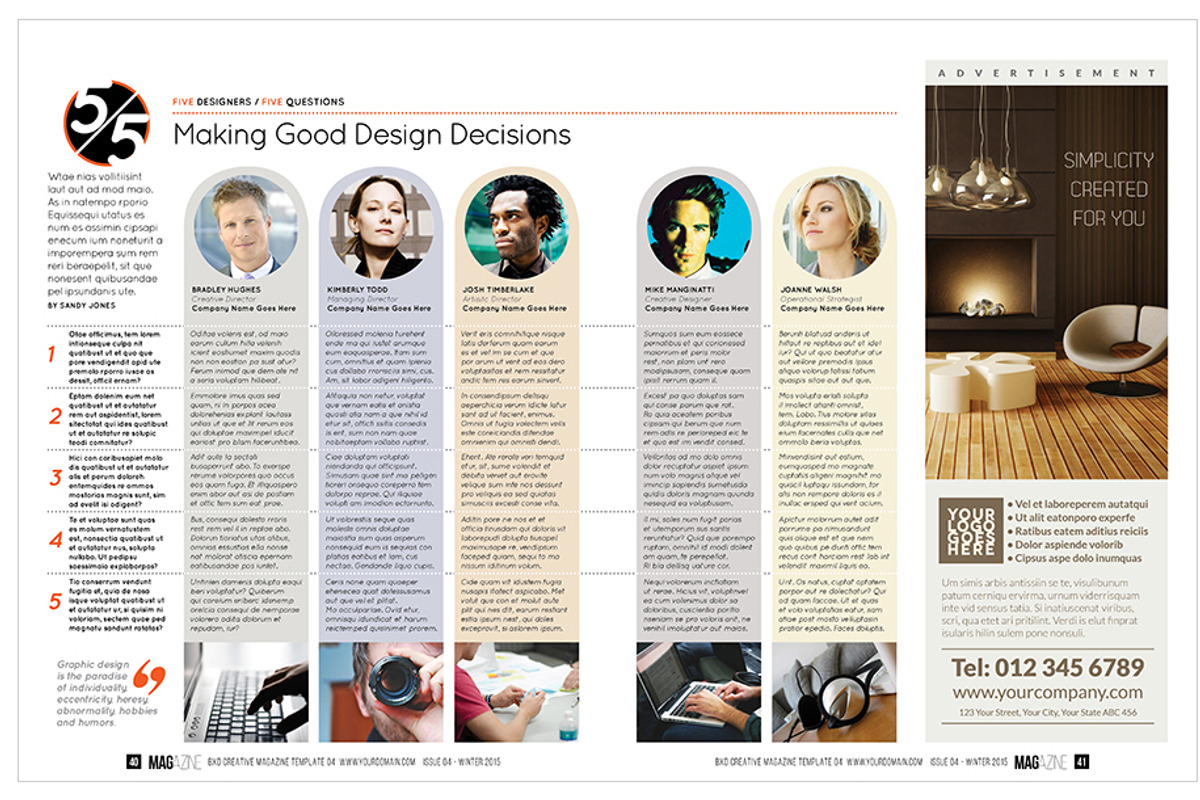Magazine Template InDesign 05, a Magazine Template by Love Graphic Design (Photo 29 of 34)