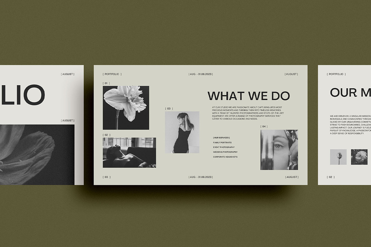 Micelle Portfolio Canva Template, a Marketing Template by Amaré Creative (Photo 2 of 12)