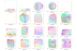 Rainbow & Gold Watercolor Elements