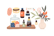 Cosmetics, beauty products on shelf, an Object Illustration by Good Studio (Thumbnail 2 of 3)