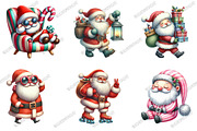 Quirky Whimsical Santas Clipart, an Illustration by designcity5 (Thumbnail 2 of 5)