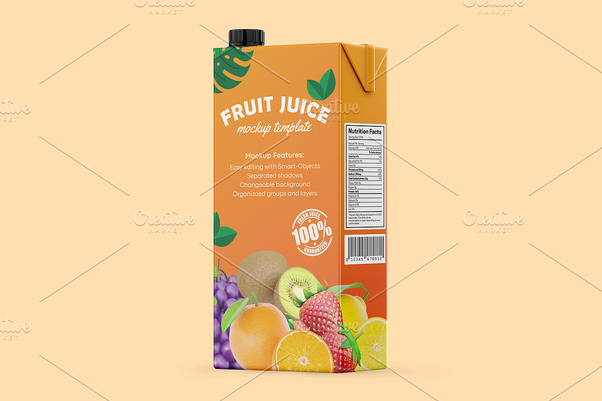 Fruit Juice Packaging Box Mockup, a Packaging Mockup by Dev.Rawat21 (Photo 4 of 4)