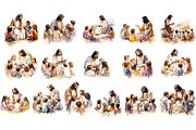Jesus With Children Clipart, a Decorative Illustration by stickermadness (Thumbnail 3 of 3)