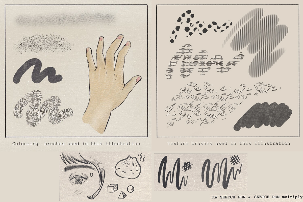 Procreate Illustration Brushes Vol 1, a Brush Add-On by Artbykimmyw