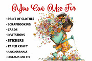 Whimsical Summer Girl Clipart, a Seasonal Illustration by fashionaddict (Thumbnail 6 of 7)