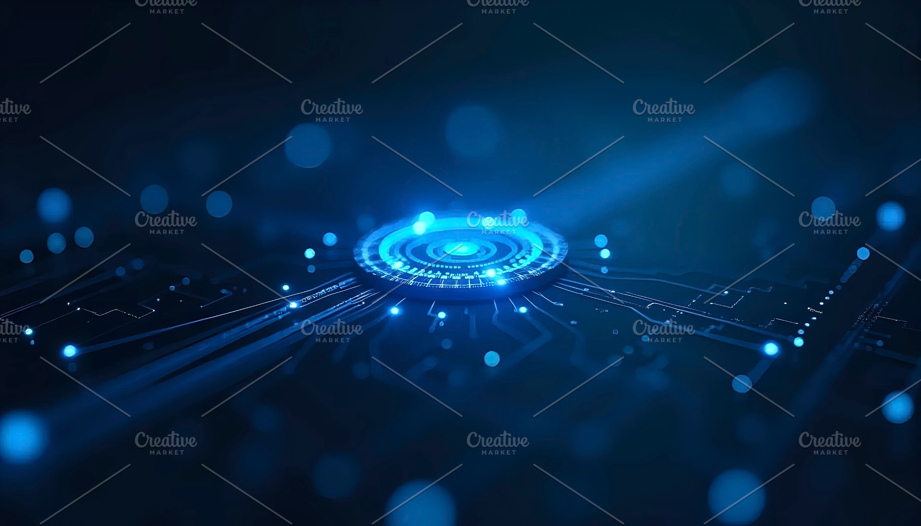 Futuristic Blue Light Circuit Grid, a Photo by LOGOCREATIVE