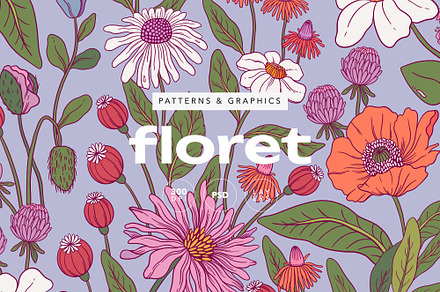 Floral Modern Pattern and Graphics, a Pattern Graphic by likorbut