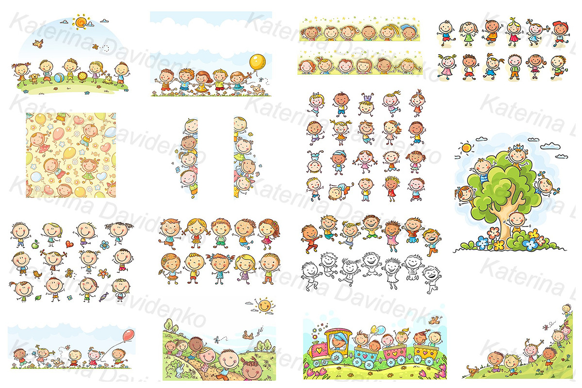 Happy Cartoon Kids Bundle, an Illustration by Bubert Art (Photo 3 of 5)