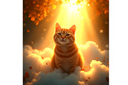 Heavenly Ginger Tabby Cat, an Animal Illustration by Sharon Schwalbe (Thumbnail 1 of 2)
