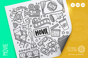 Movie Cinema Doodle Vector