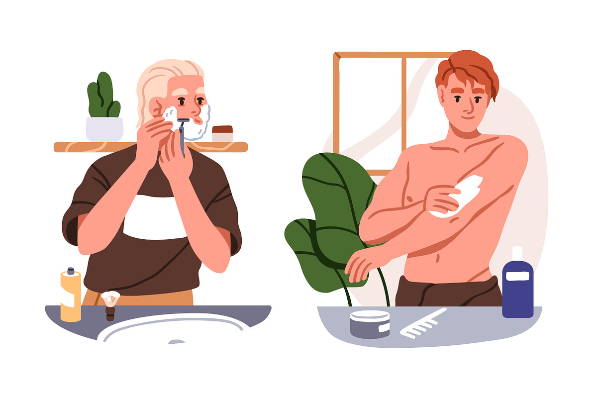 Men beauty & skin care routine set, a Person Illustration by Good Studio (Photo 2 of 4)