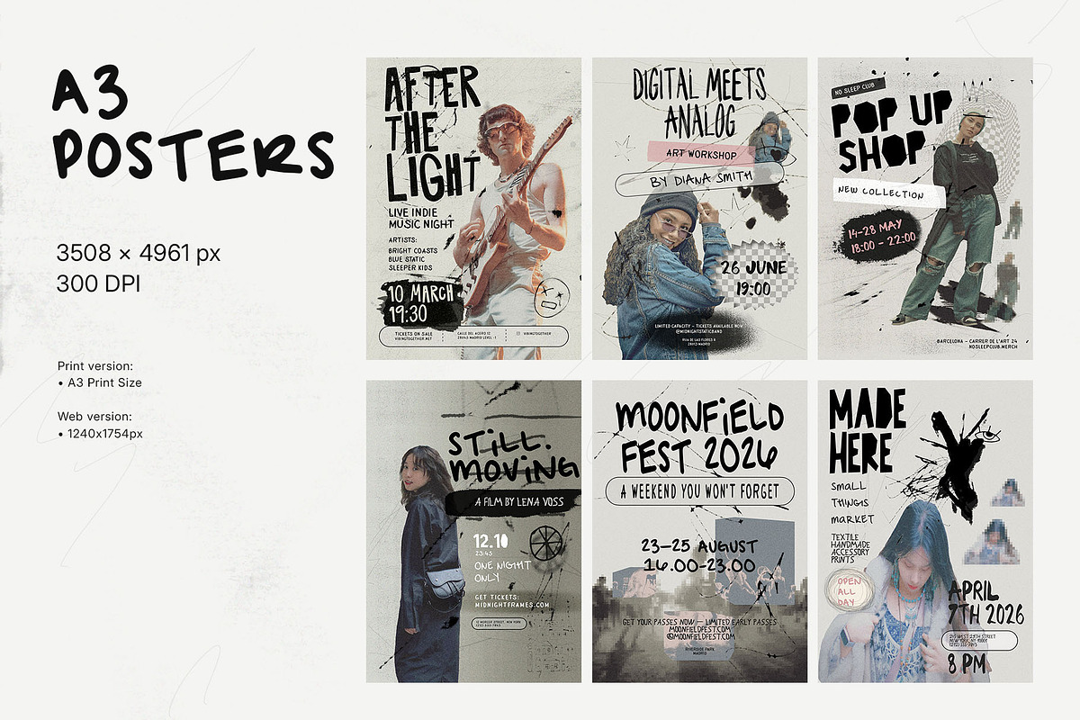 Indie Posters & Instagram Templates, a Social Media Template by Inartflow (Photo 4 of 9)