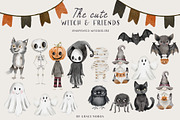 Cute Halloween watercolor clipart, a Seasonal Illustration by Grace Noboa Illustrations (Thumbnail 9 of 12)