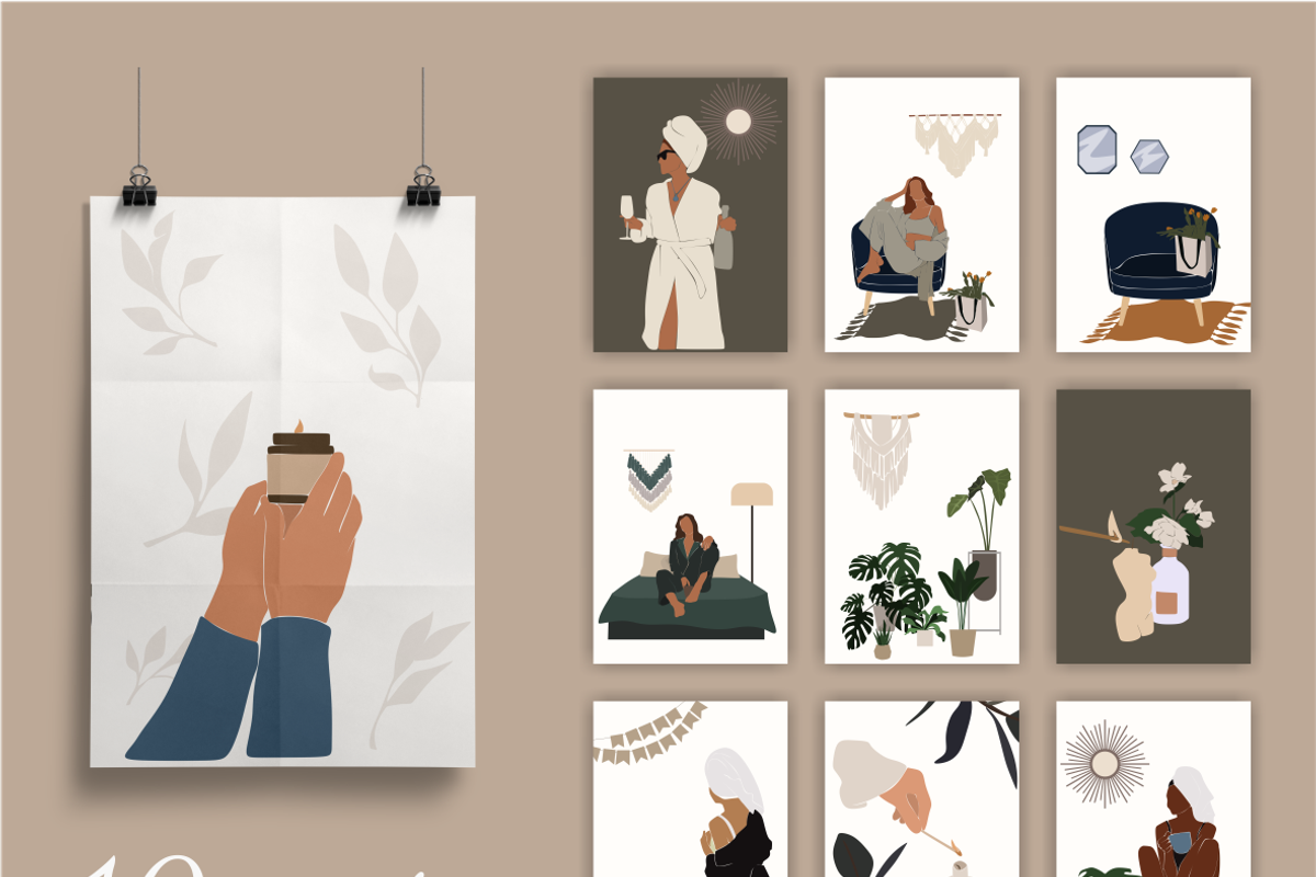 Woman in the house, spa day, an Illustration by Yana_mide (Photo 6 of 10)