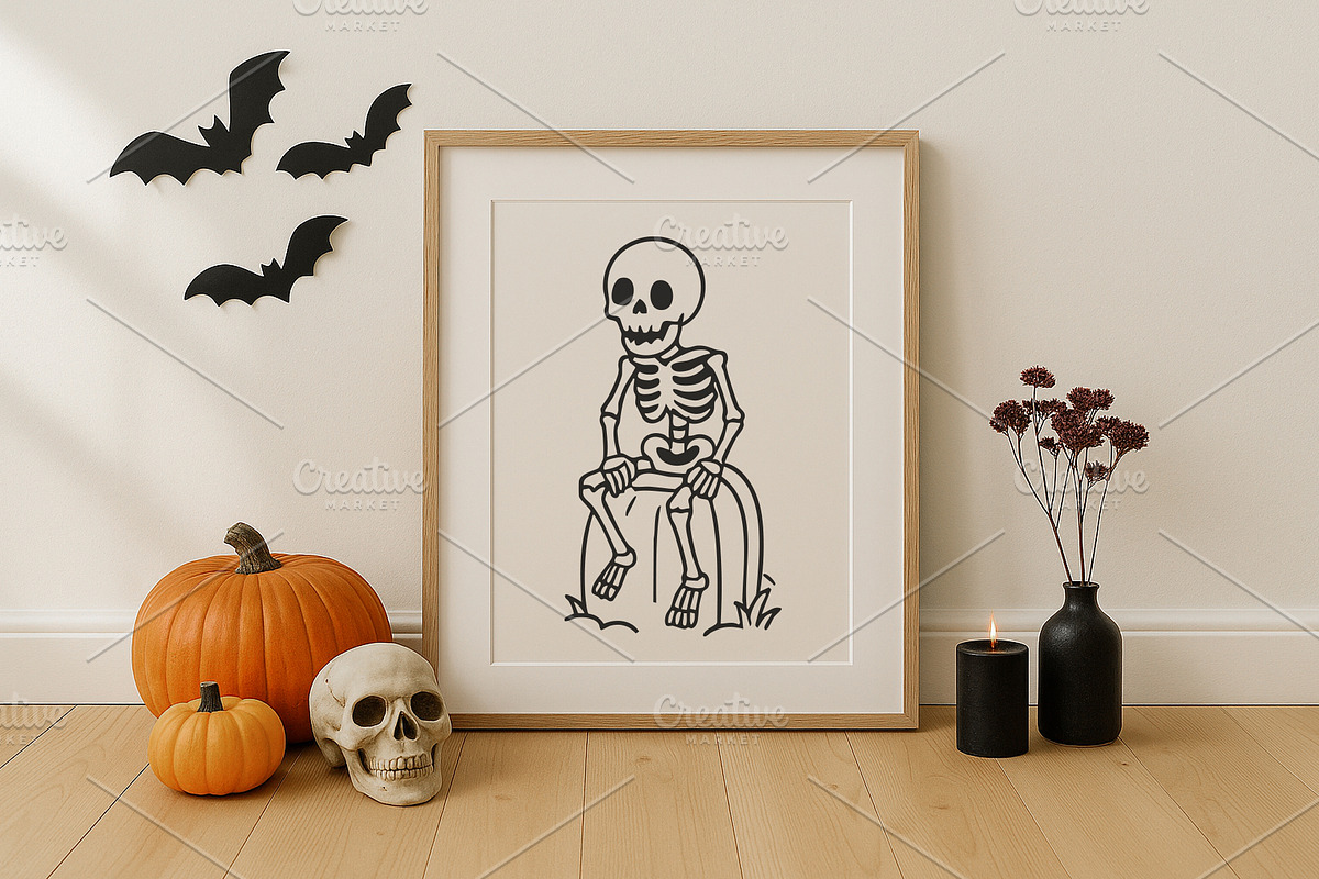 Funny Halloween Skeleton Clipart., a Decorative Illustration by kaisorn (Photo 4 of 4)