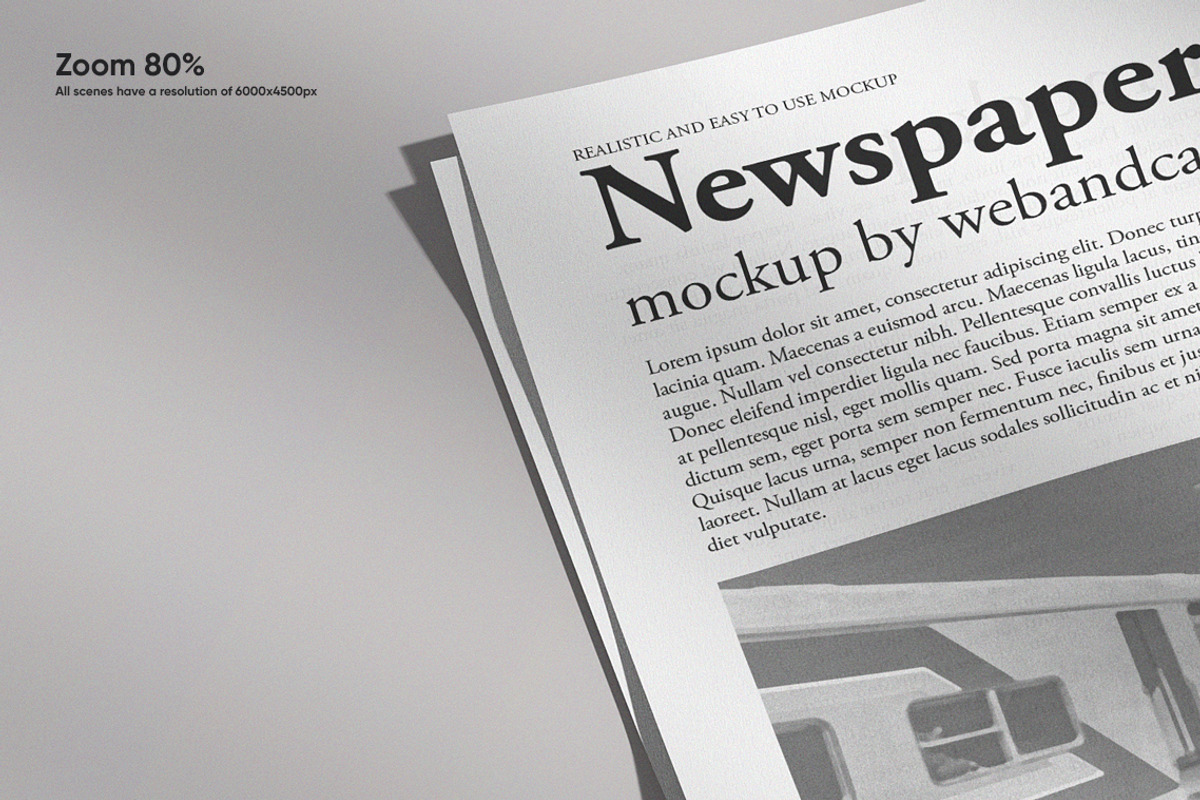 Newspaper Mockup, a Books & Magazine Mockup by WebAndCat (Photo 4 of 13)