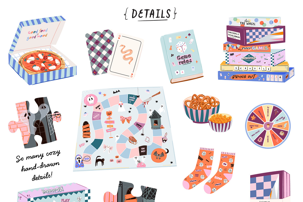 Cozy Game Night Party Clipart Bundle, an Object Graphic by Ruslana Lubenets (Photo 9 of 17)
