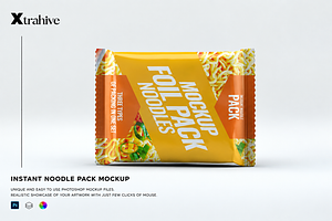 Instant Food Foil Bag Mockup, a Packaging Mockup by Xtrahive