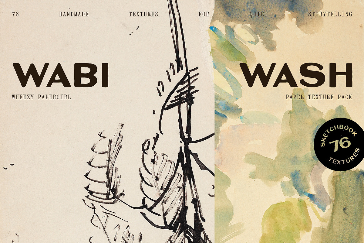 Wabi Wash – 76 Sketchbook Textures, a Texture Graphic by wheezy_papergirl (Photo 1 of 7)