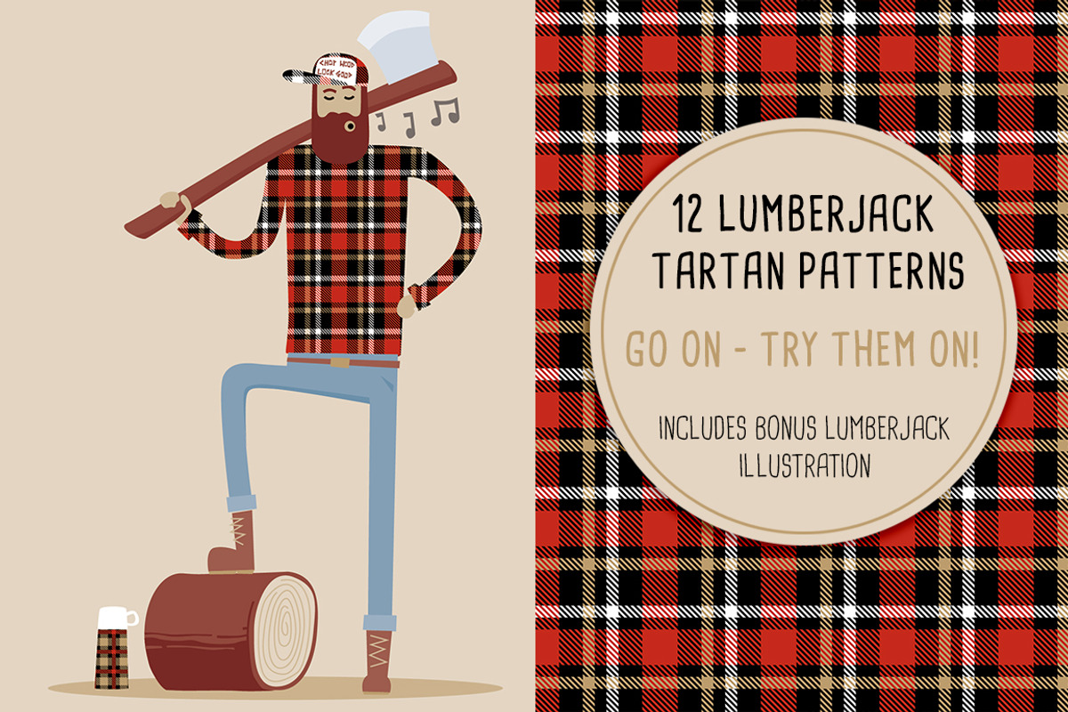 12 Lumberjack Tartan Patterns, a Background Graphic by Fendell Projects (Photo 3 of 5)