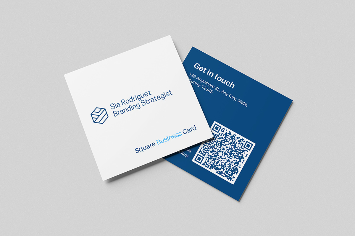 Square Business Card Mockup, an Advertising Mockup by swsi-studio (Photo 4 of 5)