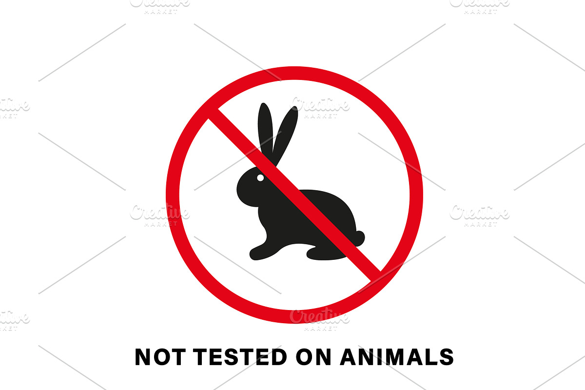 No Tested on Animals, Cruelty Free, an Animal Illustration by Vector Creator