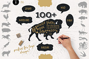 Handmade Textured Animal Silhouettes, an Animal Illustration by StylishDesignMe (Thumbnail 1 of 3)