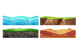 Seamless ground texture set for game, an Illustration by art PVP - market