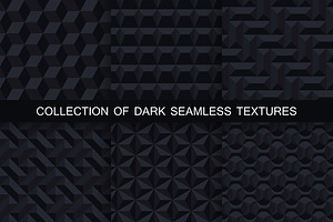 Black Geometric Seamless 3d Textures