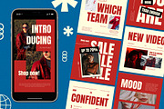 Red Bold Clean Fashion Instagram Set, a Social Media Template by Aiyari Graphic (Thumbnail 1 of 5)