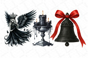 Gothic Christmas Clipart Bundle, an Illustration by DreamPrint404 (Thumbnail 6 of 6)