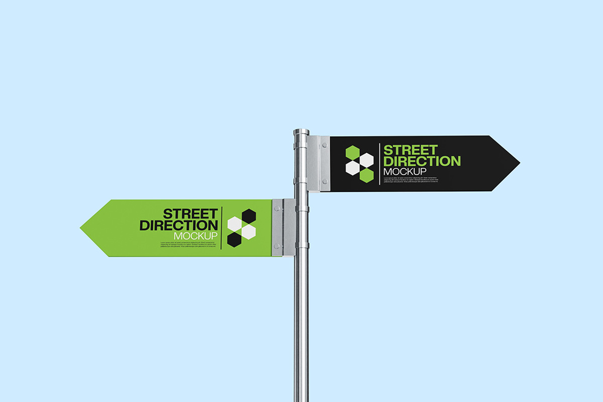 Street Direction Mockup, a Product Mockup by bimockup (Photo 4 of 6)