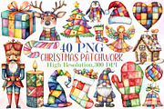 Watercolor Christmas Patchwork Clipa, an Illustration by Sublimation Artist (Thumbnail 1 of 6)