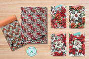 Poinsettia Christmas Seamless Paper, a Pattern Graphic by Traveling Designer (Thumbnail 5 of 5)