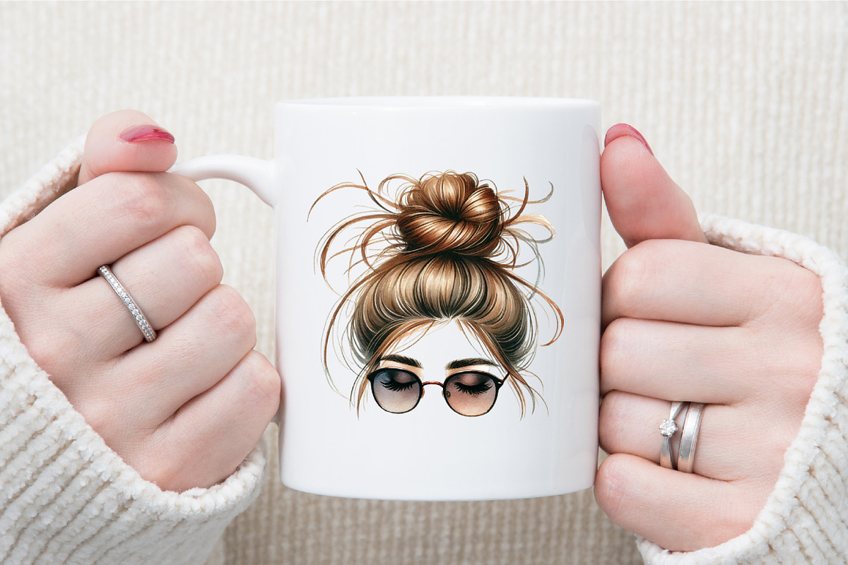 Mothers Day Messy Bun Clipart, an Illustration by Sublimation Artist (Photo 5 of 6)