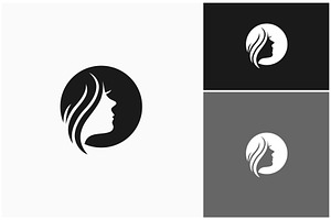 Beauty Woman Hair Face Circle Logo, a Branding & Logo Template by ika trisiana