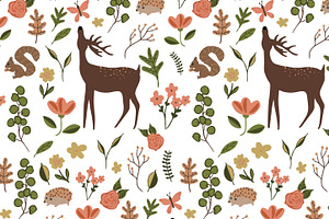 Forest Animals Seamless Pattern